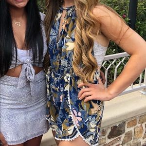 Floral halter top romper